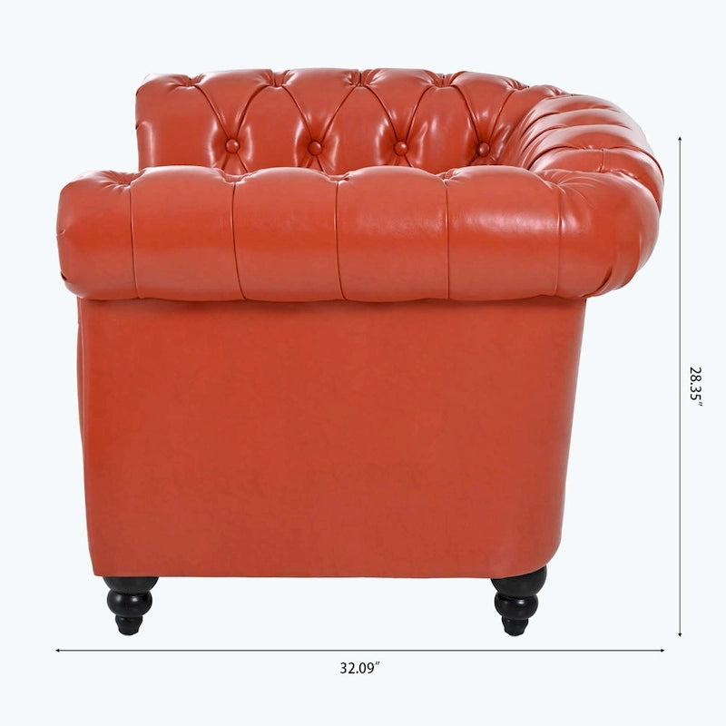 Canapé confortable pour salon, avec accoudoirs roulés plissés serrés