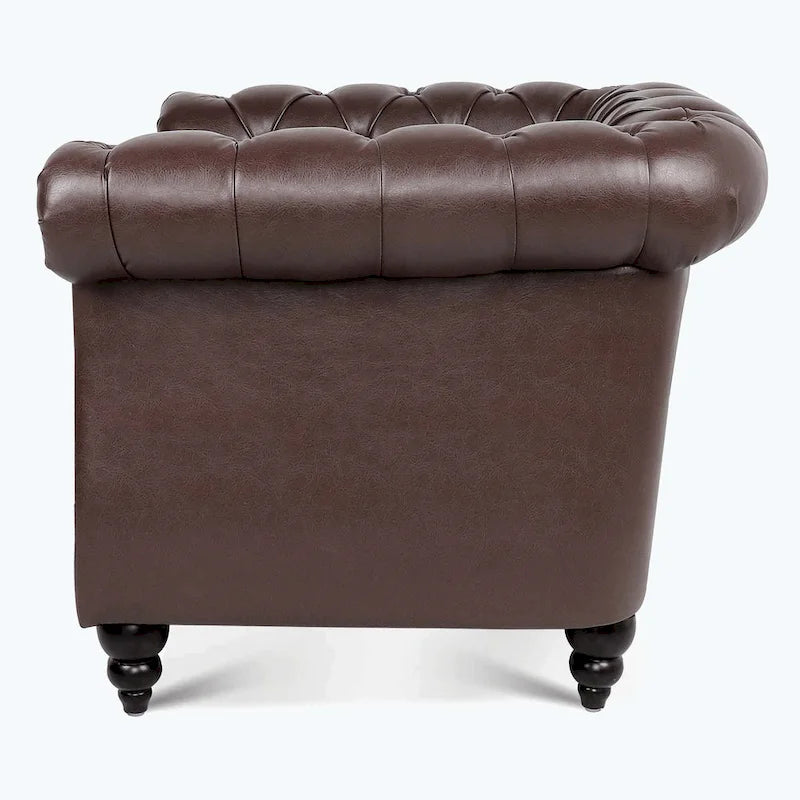 Canapé confortable pour salon, avec accoudoirs roulés plissés serrés