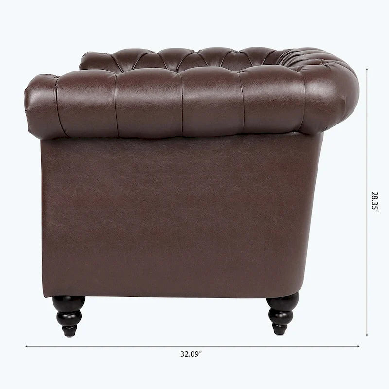 Canapé confortable pour salon, avec accoudoirs roulés plissés serrés