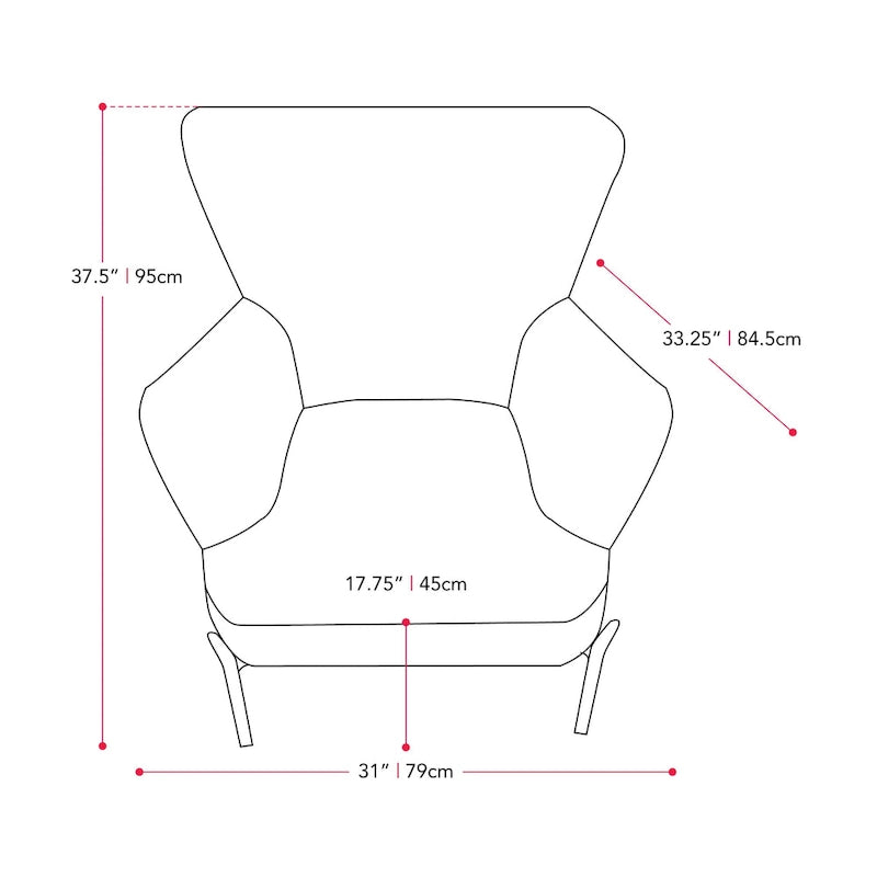 Fauteuil d'appoint Eliana Modern Wingback