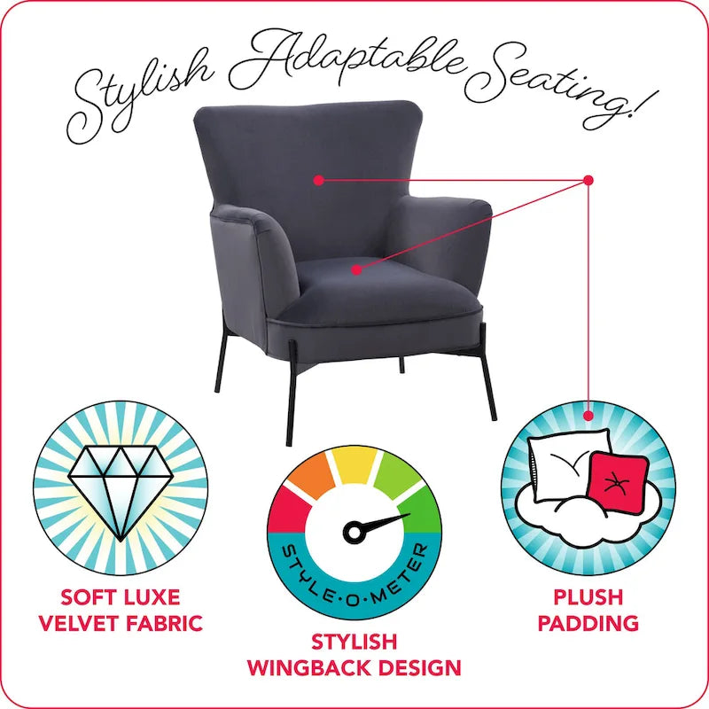 Fauteuil d'appoint Eliana Modern Wingback