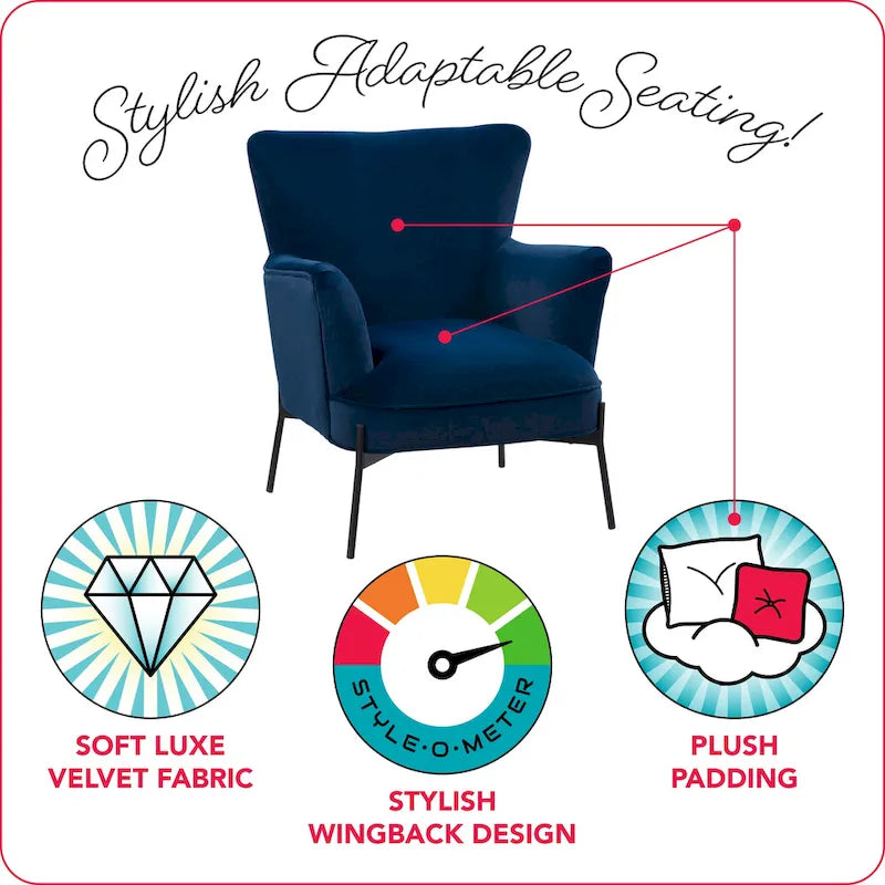 Fauteuil d'appoint Eliana Modern Wingback