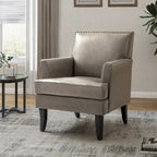 Chaise d'appoint contemporaine et classique en polyester Nileus avec pieds en bois massif par HULALA HOME