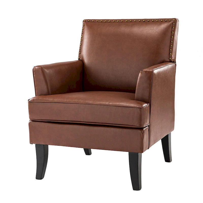 Chaise d'appoint contemporaine et classique en polyester Nileus avec pieds en bois massif par HULALA HOME