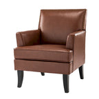 Chaise d'appoint contemporaine et classique en polyester Nileus avec pieds en bois massif par HULALA HOME