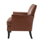 Chaise d'appoint contemporaine et classique en polyester Nileus avec pieds en bois massif par HULALA HOME