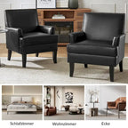 Chaise d'appoint contemporaine et classique en polyester Nileus avec pieds en bois massif par HULALA HOME
