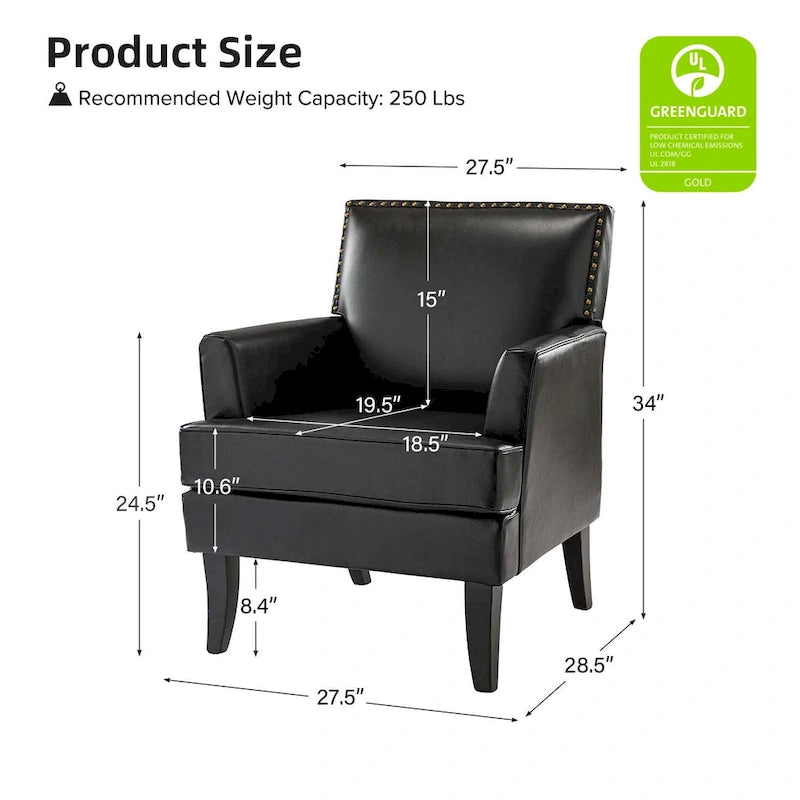 Chaise d'appoint contemporaine et classique en polyester Nileus avec pieds en bois massif par HULALA HOME