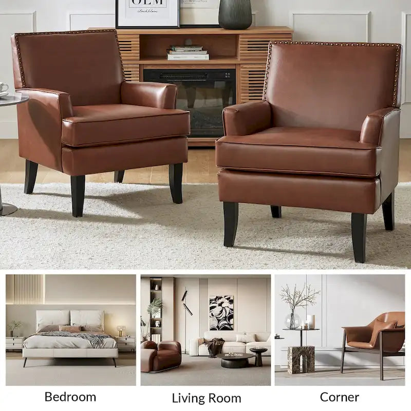Chaise d'appoint contemporaine et classique en polyester Nileus avec pieds en bois massif par HULALA HOME