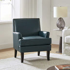 Chaise d'appoint contemporaine et classique en polyester Nileus avec pieds en bois massif par HULALA HOME