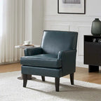 Chaise d'appoint contemporaine et classique en polyester Nileus avec pieds en bois massif par HULALA HOME
