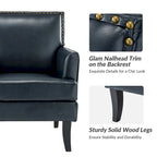 Chaise d'appoint contemporaine et classique en polyester Nileus avec pieds en bois massif par HULALA HOME