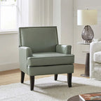 Chaise d'appoint contemporaine et classique en polyester Nileus avec pieds en bois massif par HULALA HOME