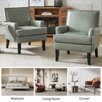 Chaise d'appoint contemporaine et classique en polyester Nileus avec pieds en bois massif par HULALA HOME