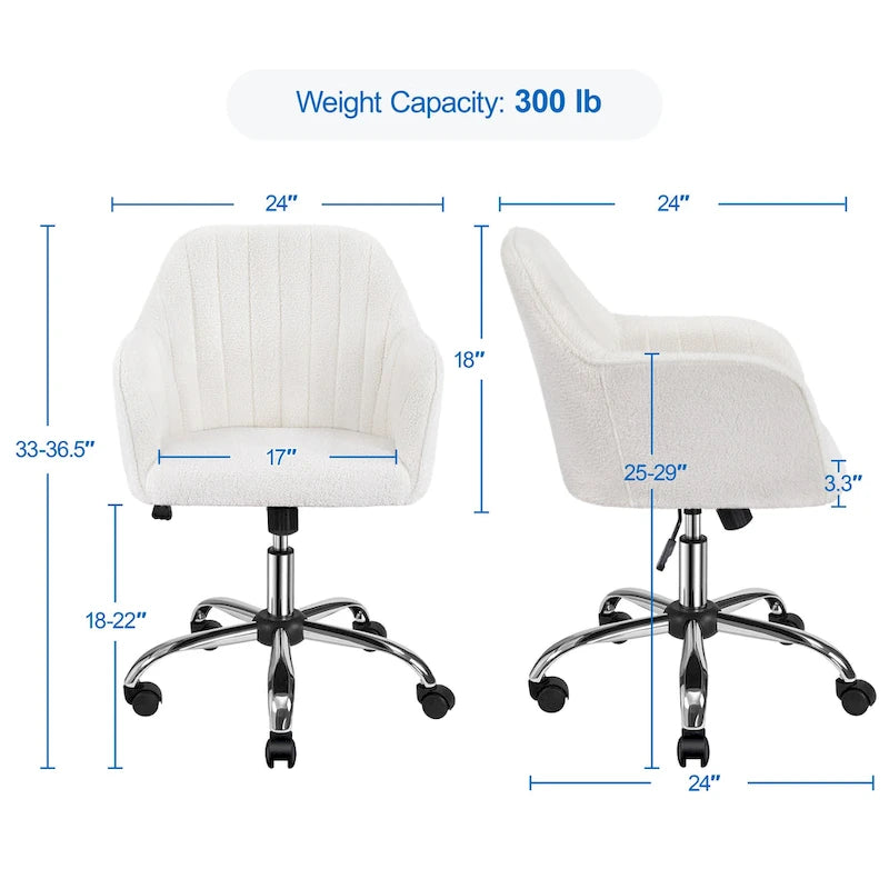 Chaise de bureau Yaheetech Chaise d'ordinateur pivotante réglable en hauteur