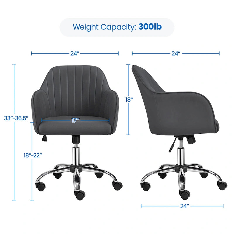 Chaise de bureau Yaheetech Chaise d'ordinateur pivotante réglable en hauteur