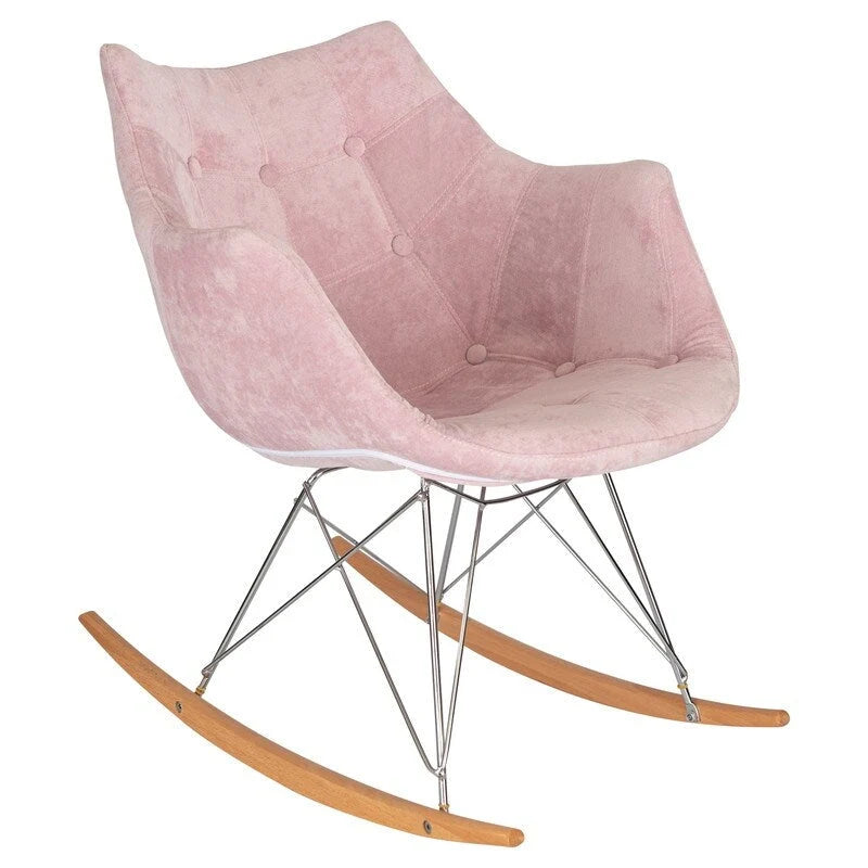 Fauteuil à bascule en velours moderne Willow - Fauteuil d'appoint du milieu du siècle pour le salon, la chambre à coucher, l'intérieur et l'extérieur