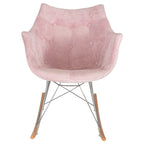 Fauteuil à bascule en velours moderne Willow - Fauteuil d'appoint du milieu du siècle pour le salon, la chambre à coucher, l'intérieur et l'extérieur
