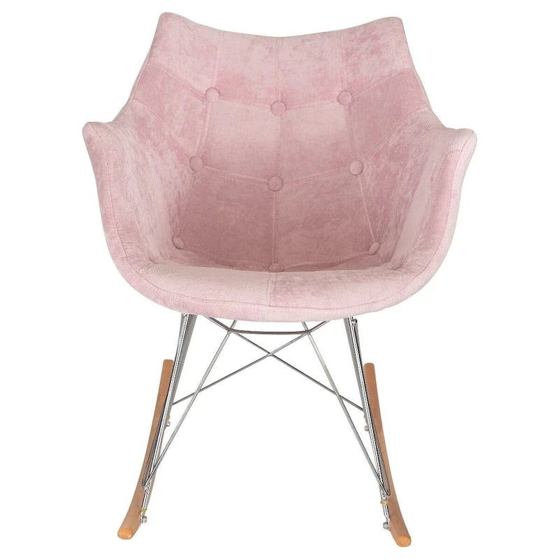 Fauteuil à bascule en velours moderne Willow - Fauteuil d'appoint du milieu du siècle pour le salon, la chambre à coucher, l'intérieur et l'extérieur