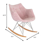 Fauteuil à bascule en velours moderne Willow - Fauteuil d'appoint du milieu du siècle pour le salon, la chambre à coucher, l'intérieur et l'extérieur