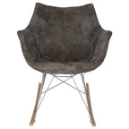 Fauteuil à bascule en velours moderne Willow - Fauteuil d'appoint du milieu du siècle pour le salon, la chambre à coucher, l'intérieur et l'extérieur