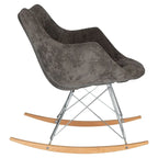 Fauteuil à bascule en velours moderne Willow - Fauteuil d'appoint du milieu du siècle pour le salon, la chambre à coucher, l'intérieur et l'extérieur