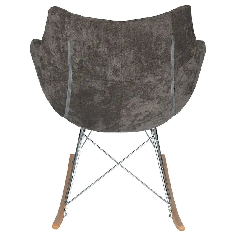 Fauteuil à bascule en velours moderne Willow - Fauteuil d'appoint du milieu du siècle pour le salon, la chambre à coucher, l'intérieur et l'extérieur