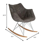Fauteuil à bascule en velours moderne Willow - Fauteuil d'appoint du milieu du siècle pour le salon, la chambre à coucher, l'intérieur et l'extérieur