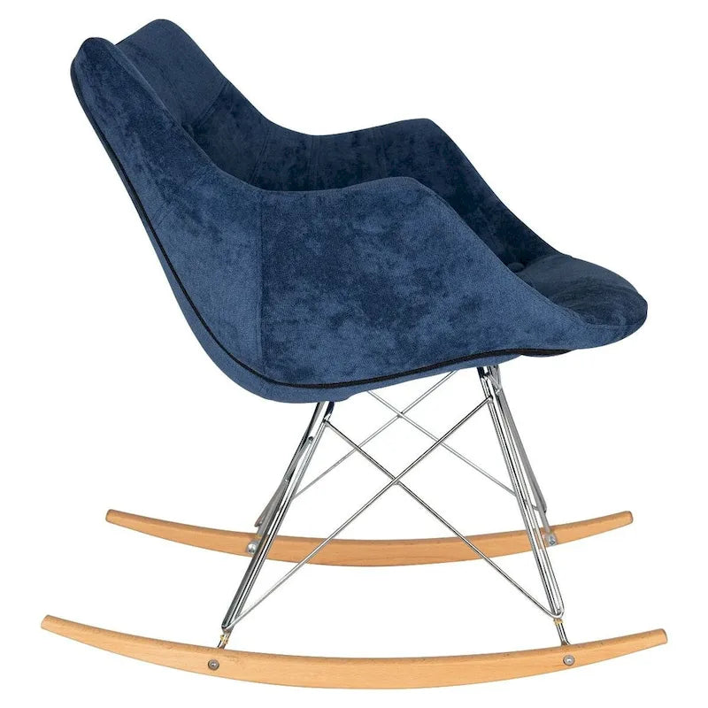 Fauteuil à bascule en velours moderne Willow - Fauteuil d'appoint du milieu du siècle pour le salon, la chambre à coucher, l'intérieur et l'extérieur