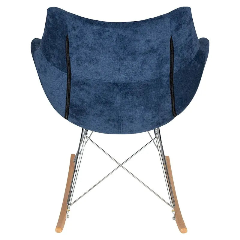 Fauteuil à bascule en velours moderne Willow - Fauteuil d'appoint du milieu du siècle pour le salon, la chambre à coucher, l'intérieur et l'extérieur