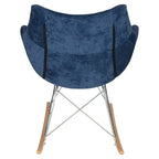 Fauteuil à bascule en velours moderne Willow - Fauteuil d'appoint du milieu du siècle pour le salon, la chambre à coucher, l'intérieur et l'extérieur