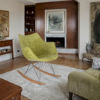 Fauteuil à bascule en velours moderne Willow - Fauteuil d'appoint du milieu du siècle pour le salon, la chambre à coucher, l'intérieur et l'extérieur