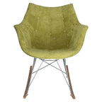 Fauteuil à bascule en velours moderne Willow - Fauteuil d'appoint du milieu du siècle pour le salon, la chambre à coucher, l'intérieur et l'extérieur