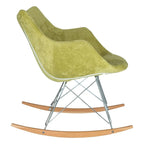 Fauteuil à bascule en velours moderne Willow - Fauteuil d'appoint du milieu du siècle pour le salon, la chambre à coucher, l'intérieur et l'extérieur