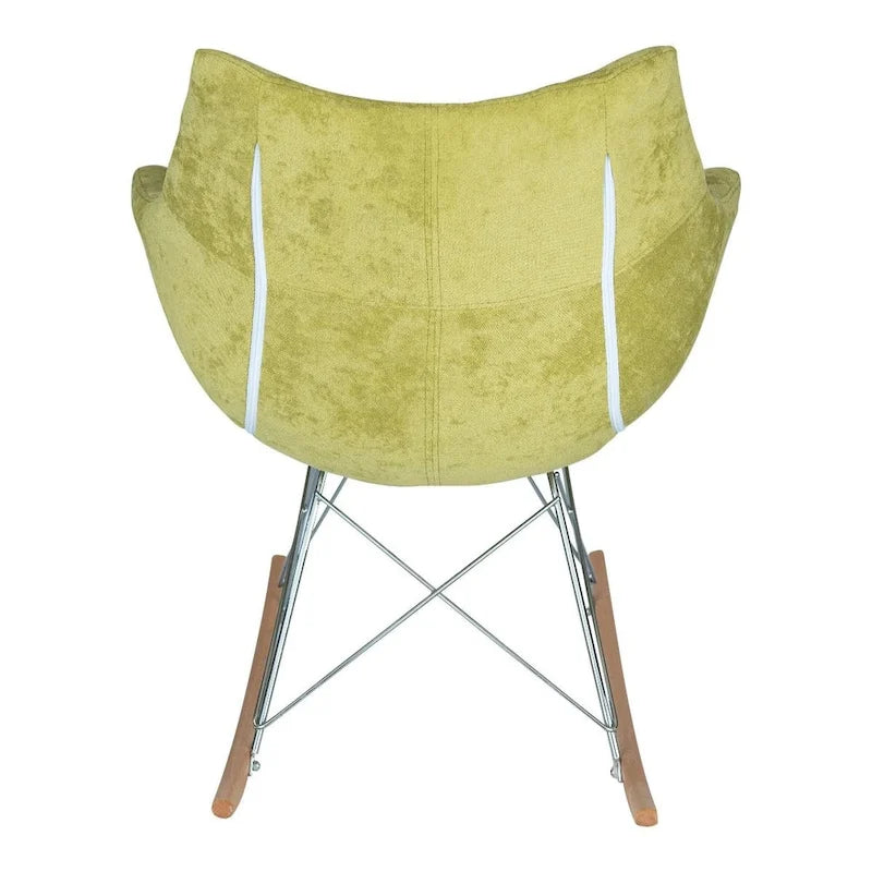Fauteuil à bascule en velours moderne Willow - Fauteuil d'appoint du milieu du siècle pour le salon, la chambre à coucher, l'intérieur et l'extérieur
