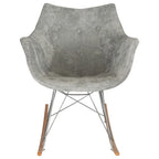 Fauteuil à bascule en velours moderne Willow - Fauteuil d'appoint du milieu du siècle pour le salon, la chambre à coucher, l'intérieur et l'extérieur