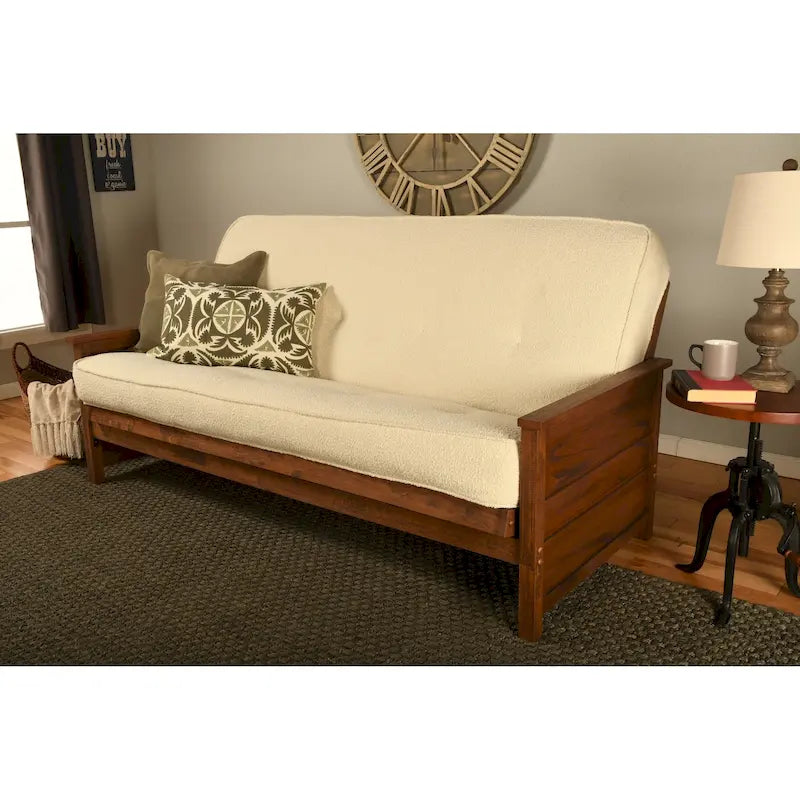 Ensemble de futon pleine grandeur Somette Lexington au fini brun vieilli avec matelas