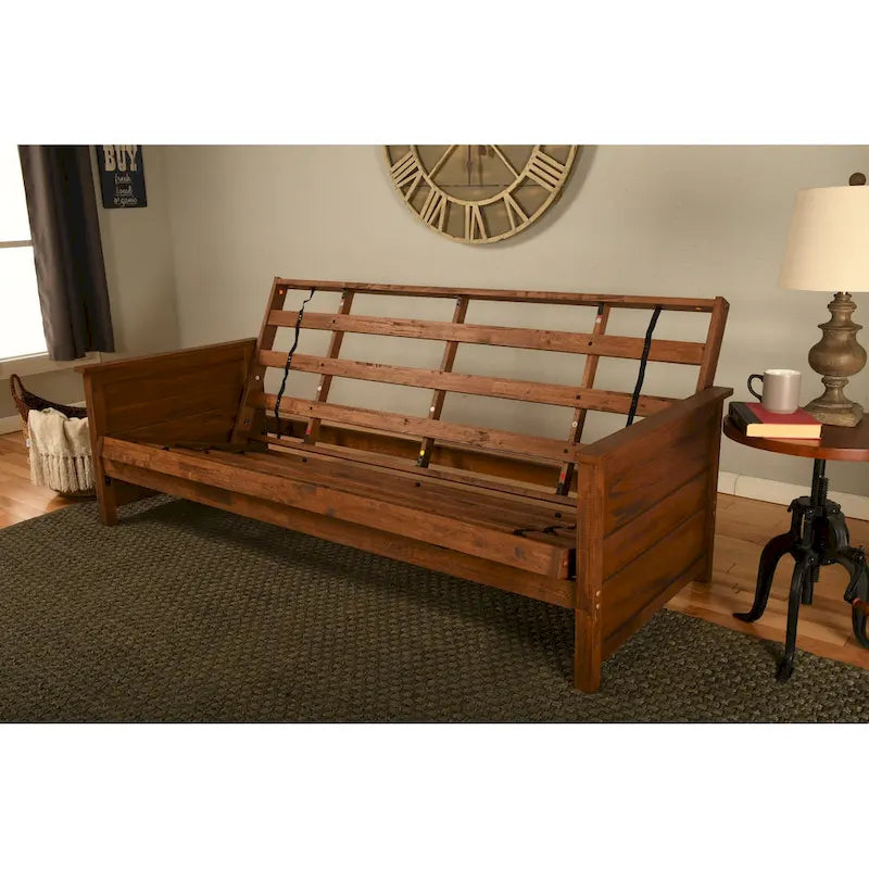 Ensemble de futon pleine grandeur Somette Lexington au fini brun vieilli avec matelas