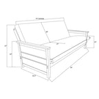 Ensemble de futon pleine grandeur Somette Lexington au fini brun vieilli avec matelas