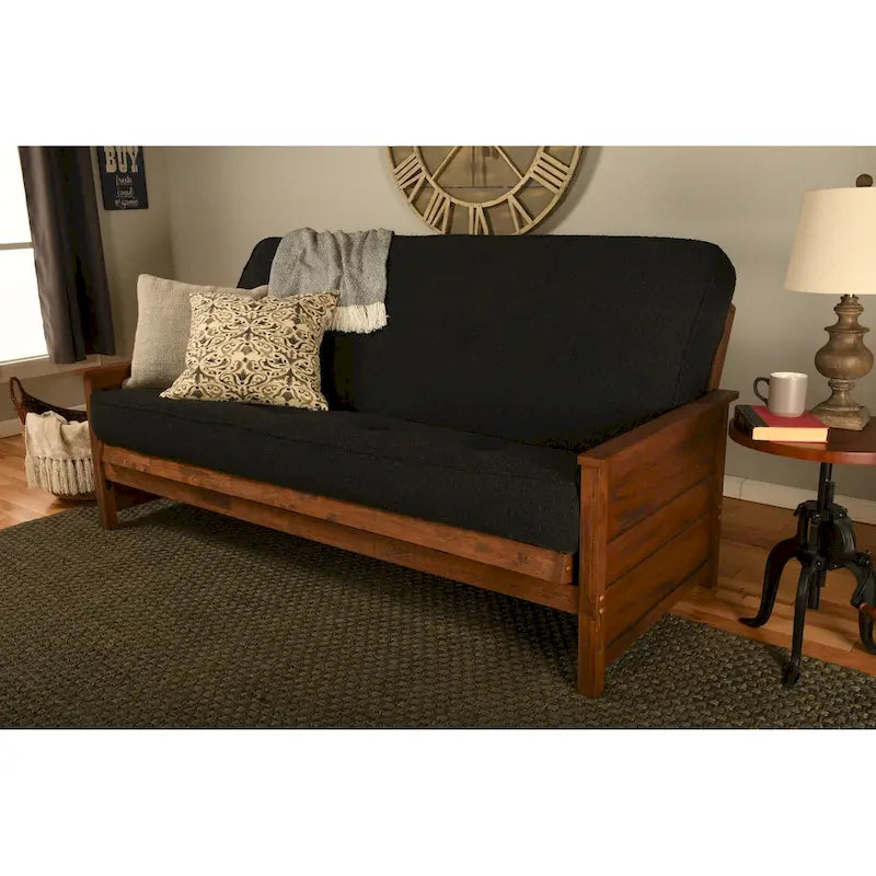 Ensemble de futon pleine grandeur Somette Lexington au fini brun vieilli avec matelas