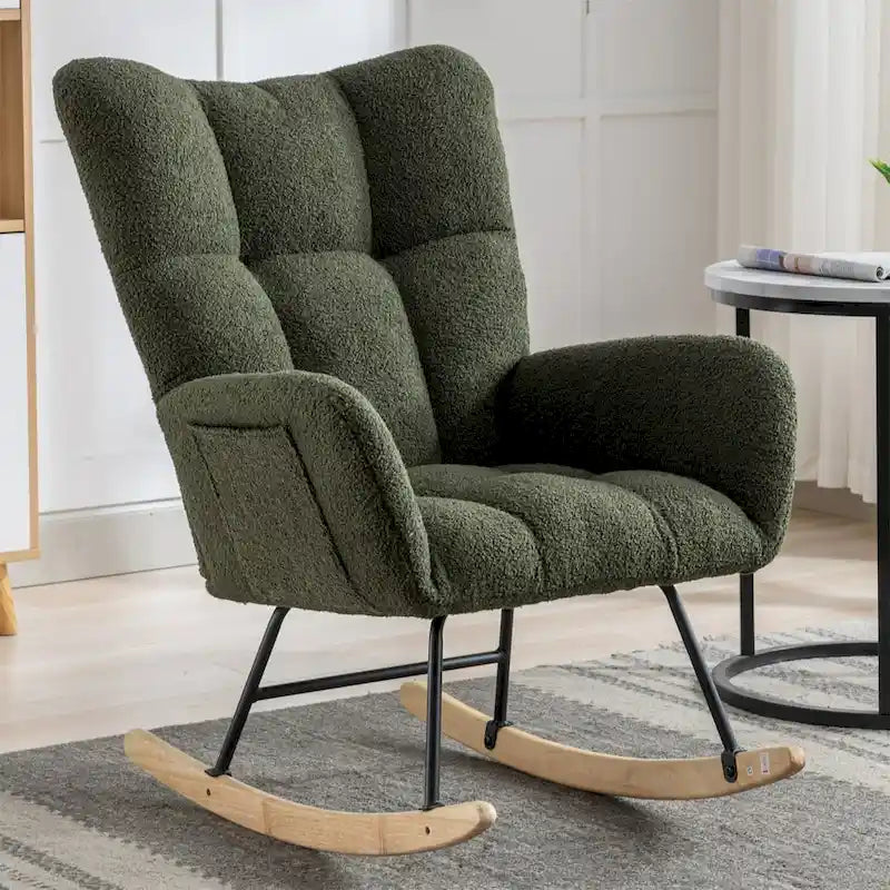 Fauteuil à bascule, fauteuil inclinable rembourré, fauteuil à bascule avec siège rembourré et dossier haut