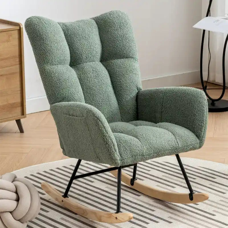 Fauteuil à bascule, fauteuil inclinable rembourré, fauteuil à bascule avec siège rembourré et dossier haut