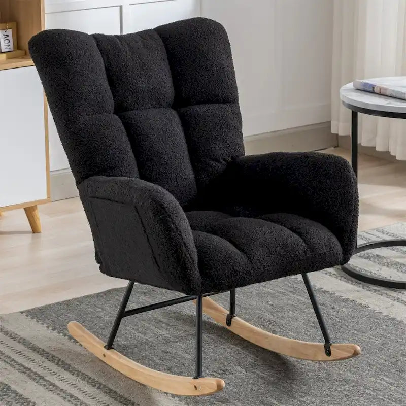 Fauteuil à bascule, fauteuil inclinable rembourré, fauteuil à bascule avec siège rembourré et dossier haut