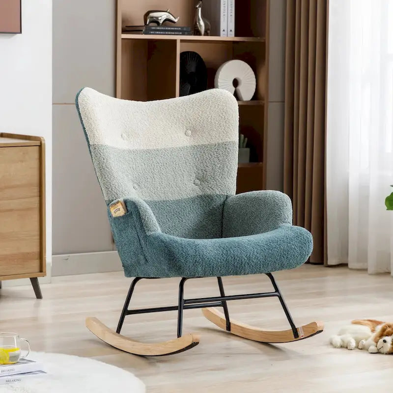 Fauteuil à bascule, fauteuil inclinable rembourré, fauteuil à bascule avec siège rembourré et dossier haut