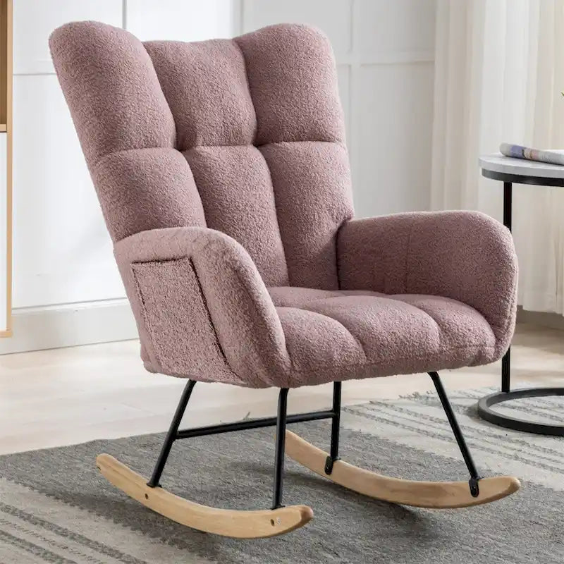 Fauteuil à bascule, fauteuil inclinable rembourré, fauteuil à bascule avec siège rembourré et dossier haut