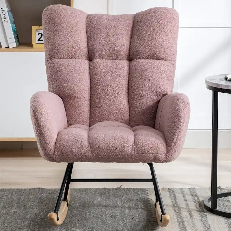 Fauteuil à bascule, fauteuil inclinable rembourré, fauteuil à bascule avec siège rembourré et dossier haut