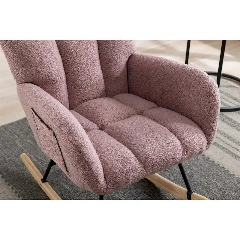 Fauteuil à bascule, fauteuil inclinable rembourré, fauteuil à bascule avec siège rembourré et dossier haut