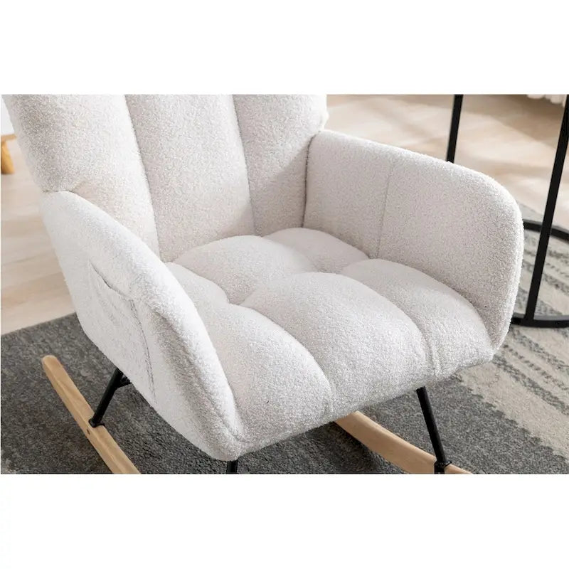 Fauteuil à bascule, fauteuil inclinable rembourré, fauteuil à bascule avec siège rembourré et dossier haut