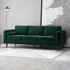 Canapé en velours Flavia Mid-Century Modern avec coussins de dossier amovibles