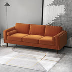 Canapé en velours Flavia Mid-Century Modern avec coussins de dossier amovibles
